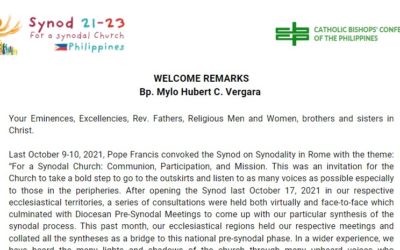 Welcome Remarks by Bishop Mylo Hubert Vergara  | National Synodal Consultation